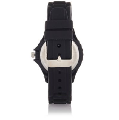 Boys black rubber sporty watch